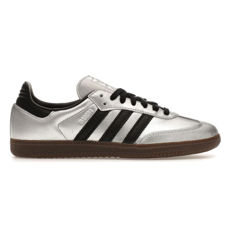 Adidas Samba OG Silver Metallic Black Gum Women Shoe Club Adidas Samba OG Silver Metallic Black Gum Women Shoe Club