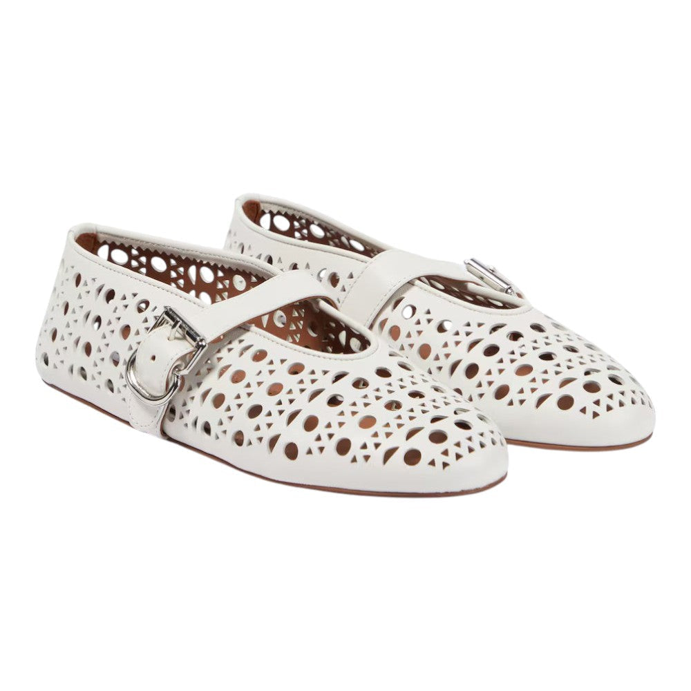 Alaïa Vienne laser-cut leather ballet flats