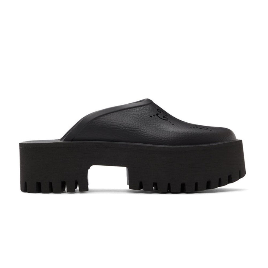 Gucci Platform Perforated G Sandal 'Black'