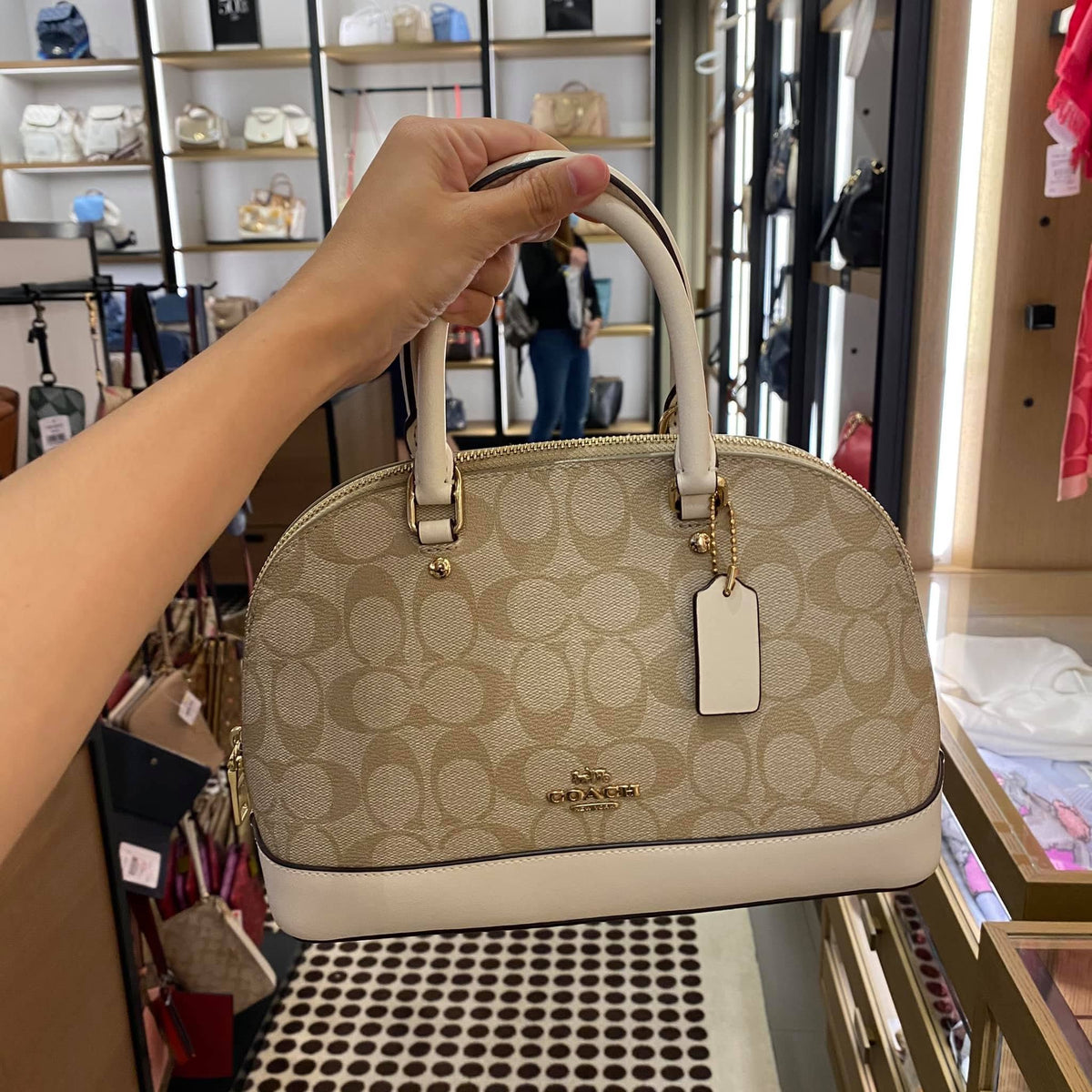 Original Outlet Coach Light Khaki Chalk Women Crossbody Bag f27583 imdqc