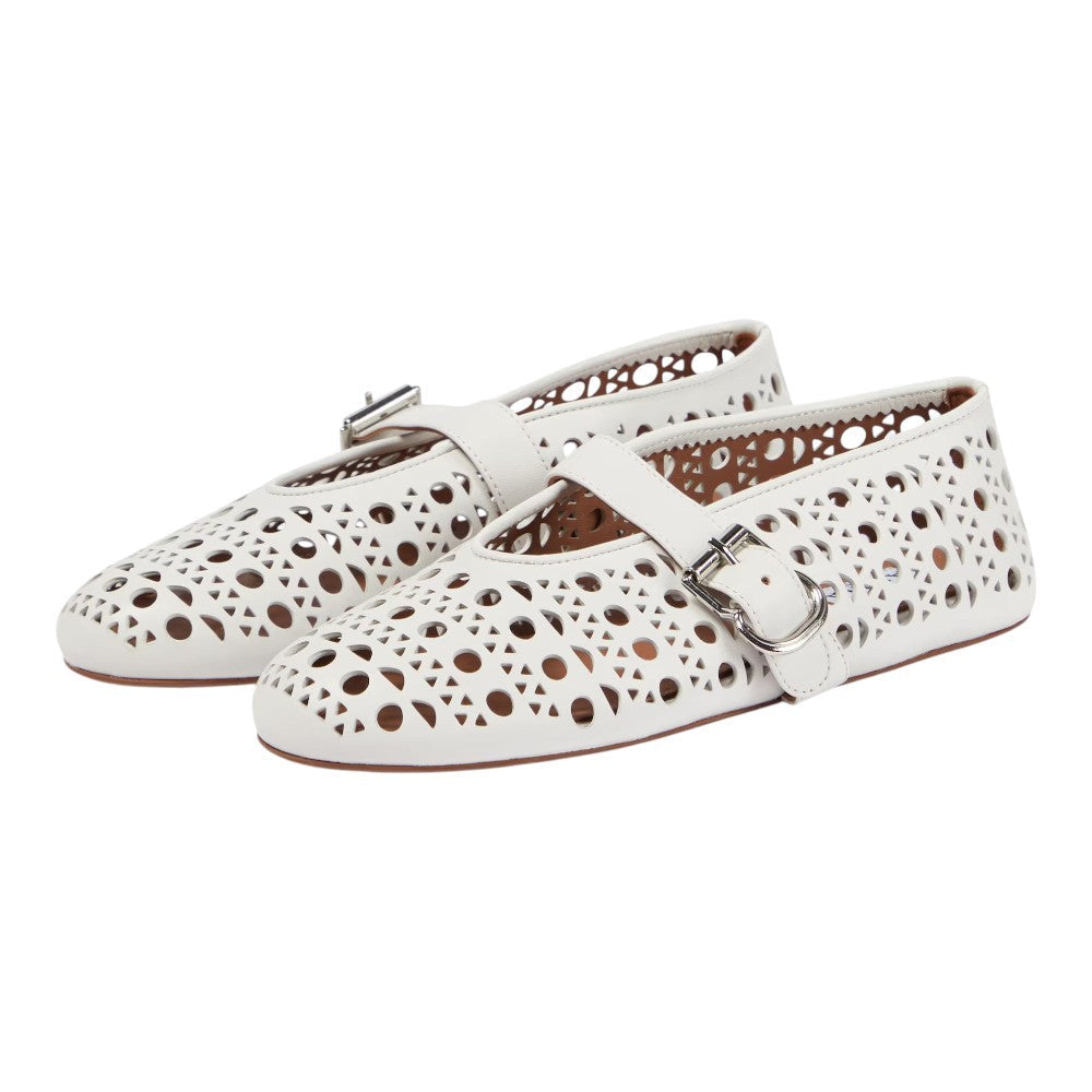 Alaïa Vienne laser-cut leather ballet flats
