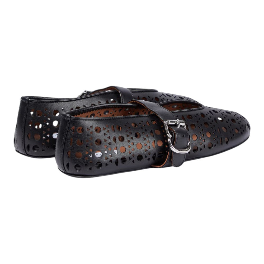 Alaïa Vienne leather ballet flats black