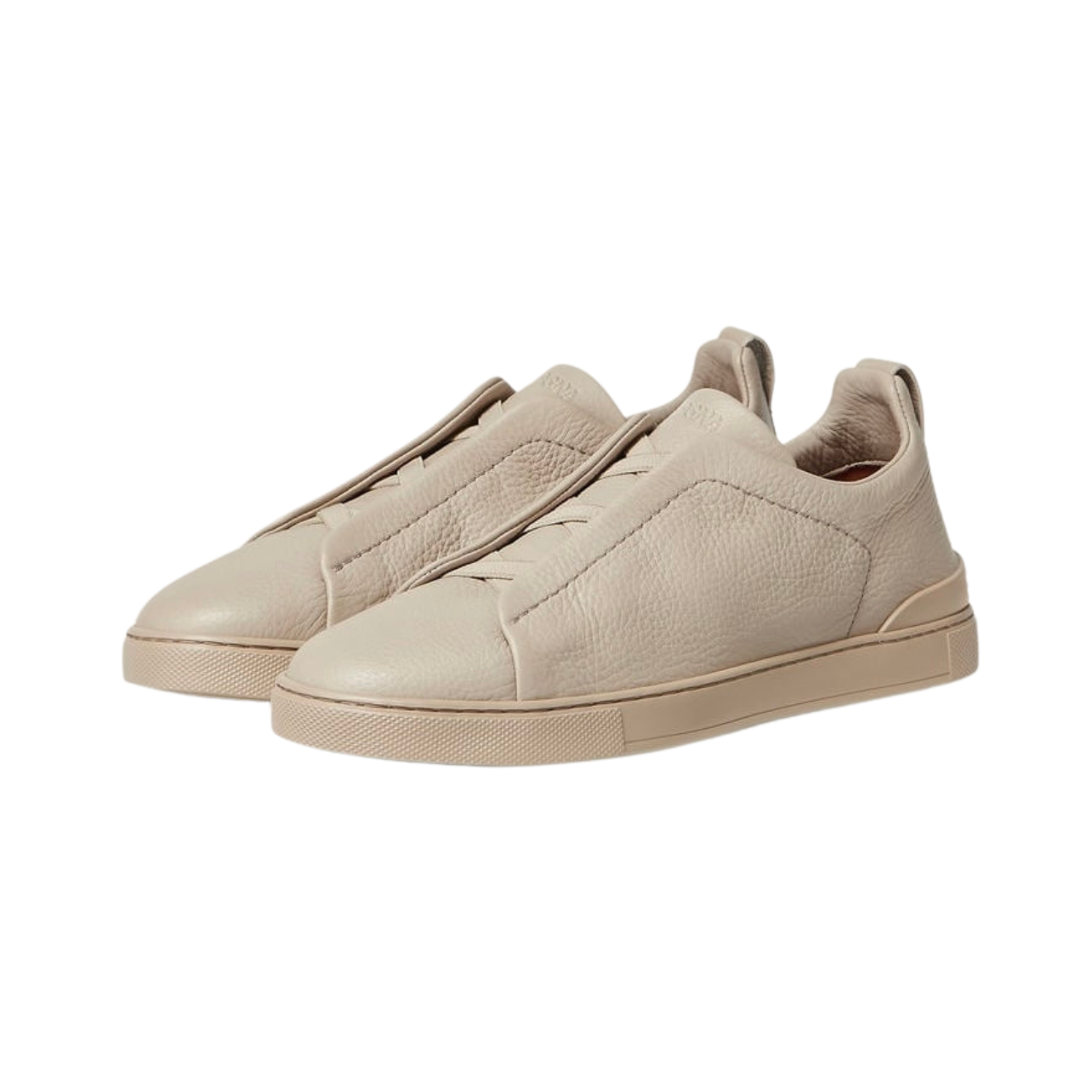 ZEGNA BEIGE DEERSKIN TRIPLE STITCH™ SNEAKERS