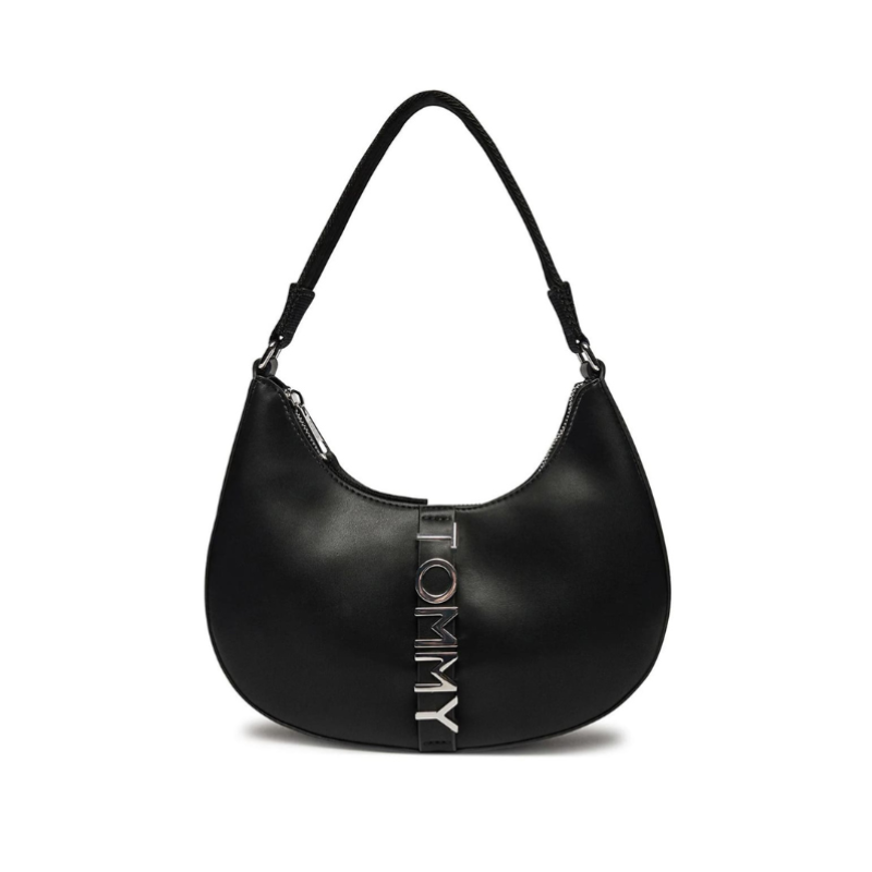 Original Outlet Tommy Hilfiger Black Women Shoulder Bag Aw0Aw16510 – Elegant Everyday Shoulder Bag