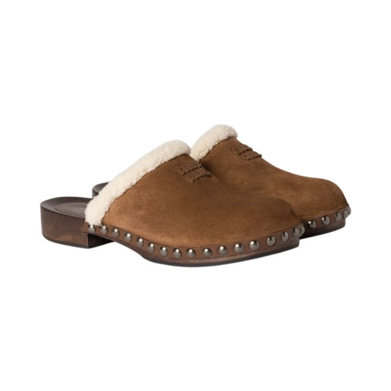Miu Miu Suede clogs - Cocoa Brown