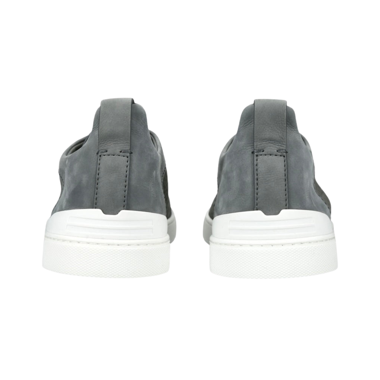 ZEGNA GREY CROCODILE LEATHER TRIPLE STITCH SECONDSKIN SNEAKERS