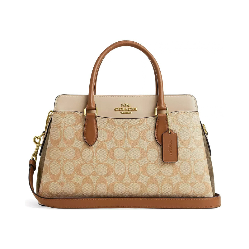 Original Outlet Coach Light Khaki – Khaki Multi Women Crossbody
