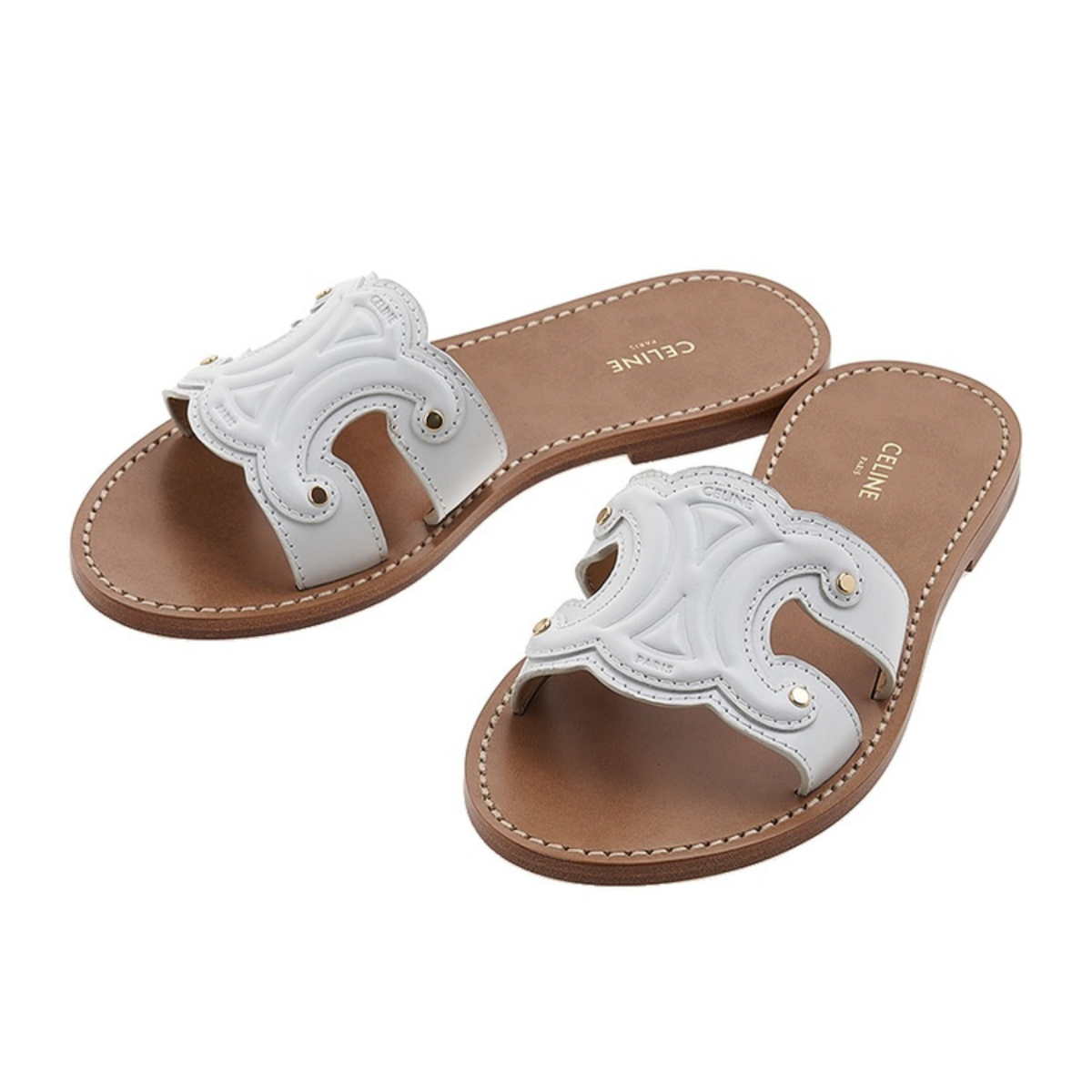 Celine Triomphe Mule White (Women's)