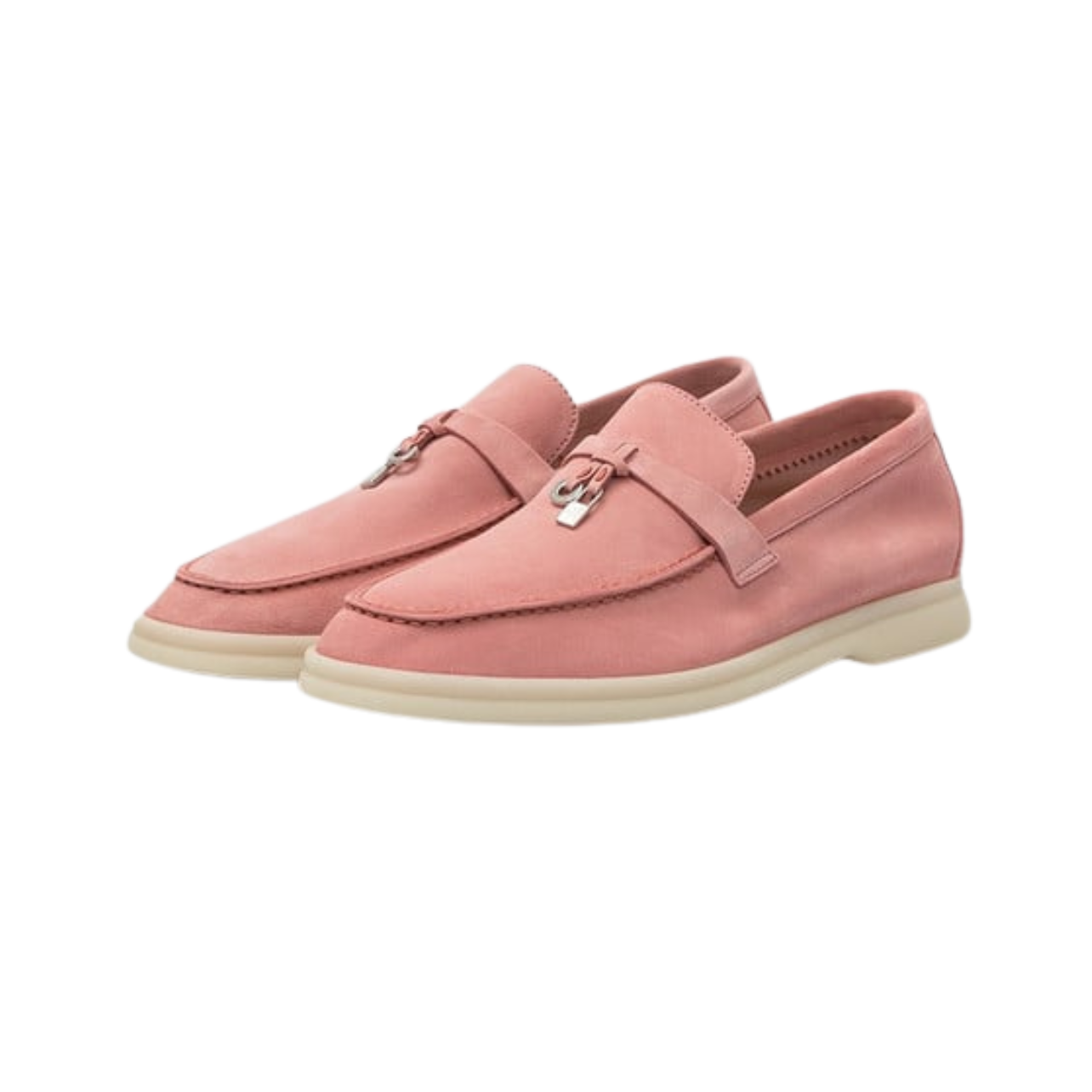Loro Piana Summer Walk Pink Suede Slippers