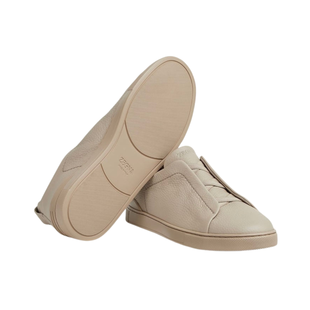 ZEGNA BEIGE DEERSKIN TRIPLE STITCH™ SNEAKERS