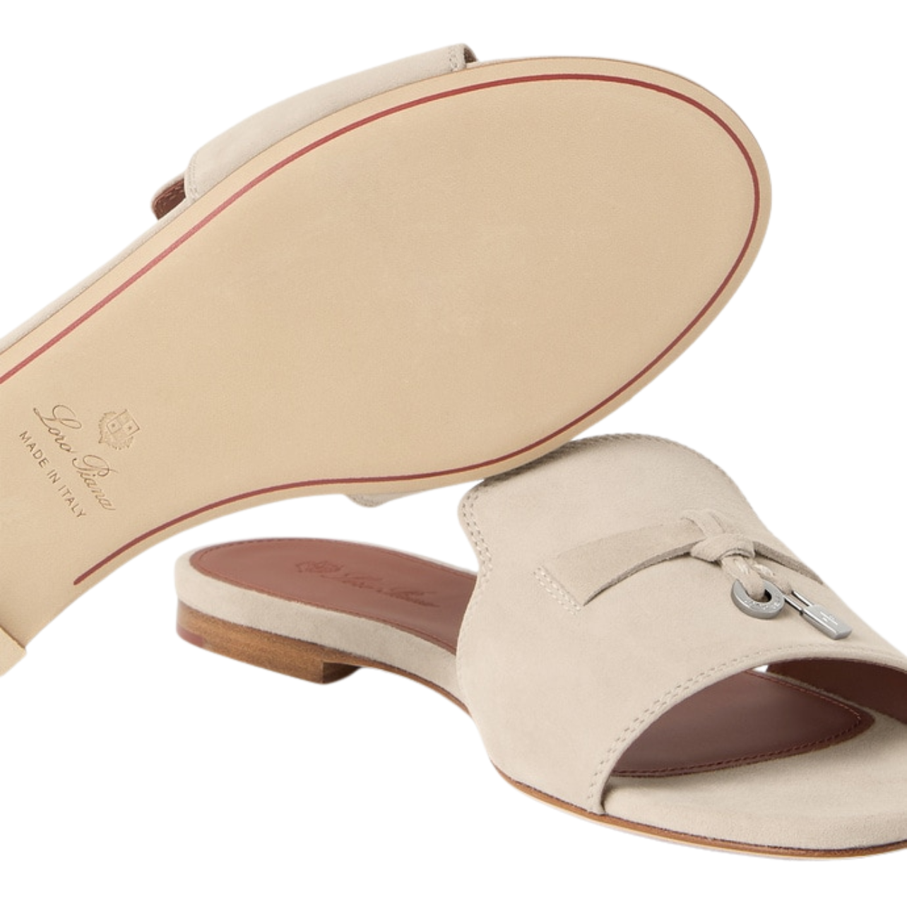 Loro piana summer charms sandal raw cashmere