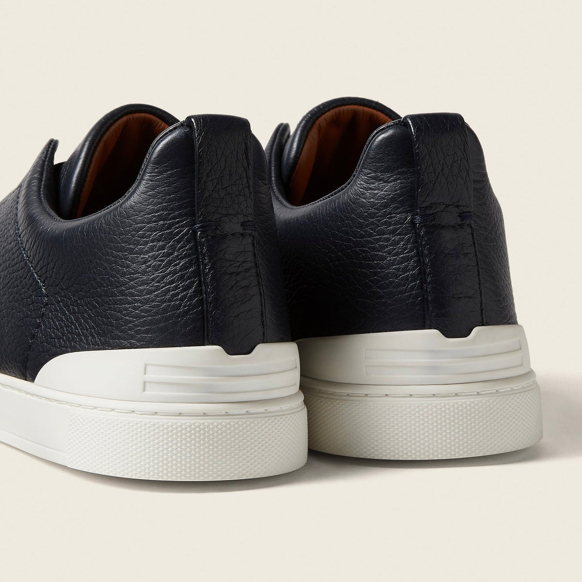 Zegna TRIPLE STITCH™ GENUINE LEATHER SNEAKERS IN BLACK