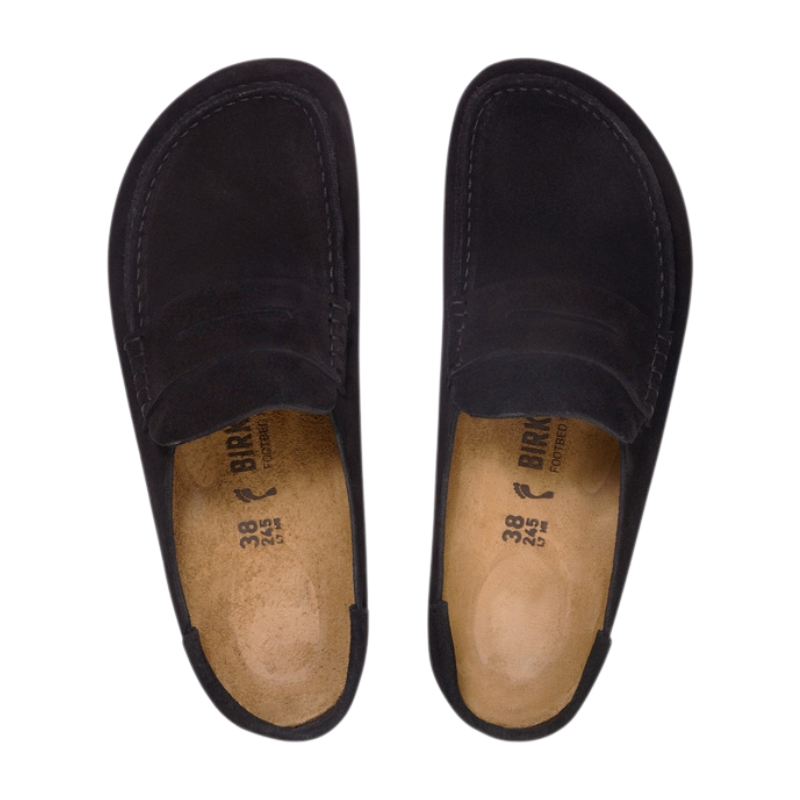 Birkenstock Naples suede loafer-style mules – Black