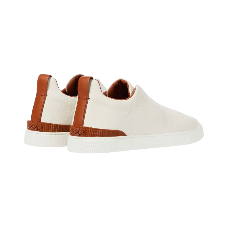 Zegna Triple Stitch leather sneakers WHITE TRIPLE STITCH