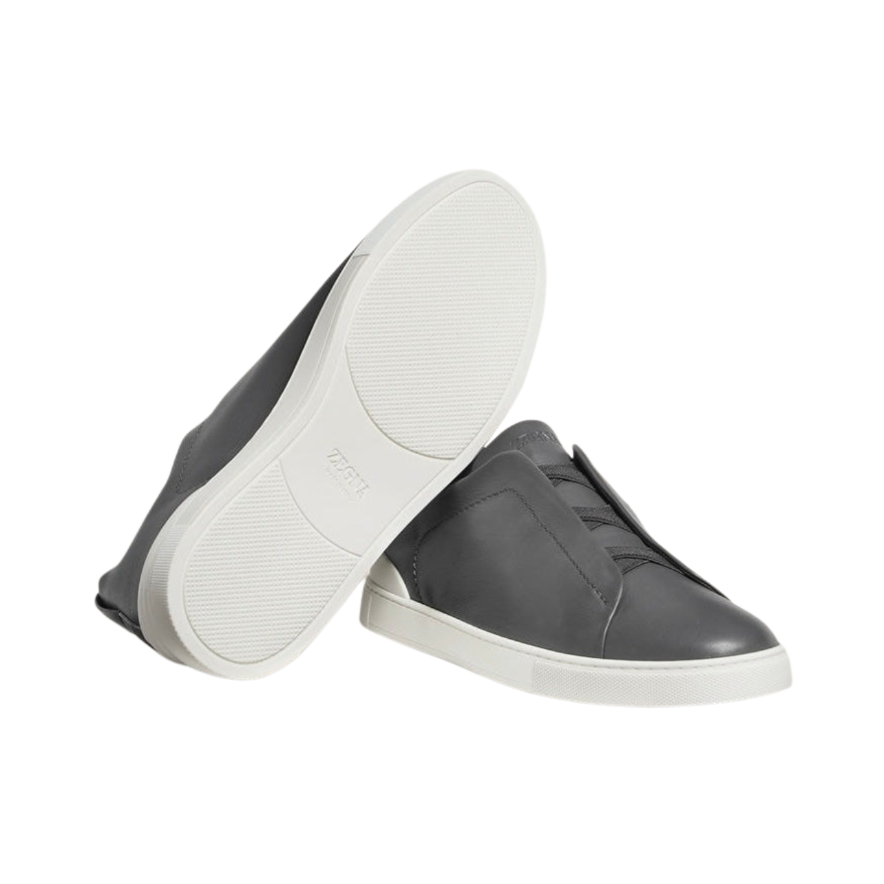 Zegna DARK GREY TRIPLE STITCH™ SECONDSKIN SNEAKERS
