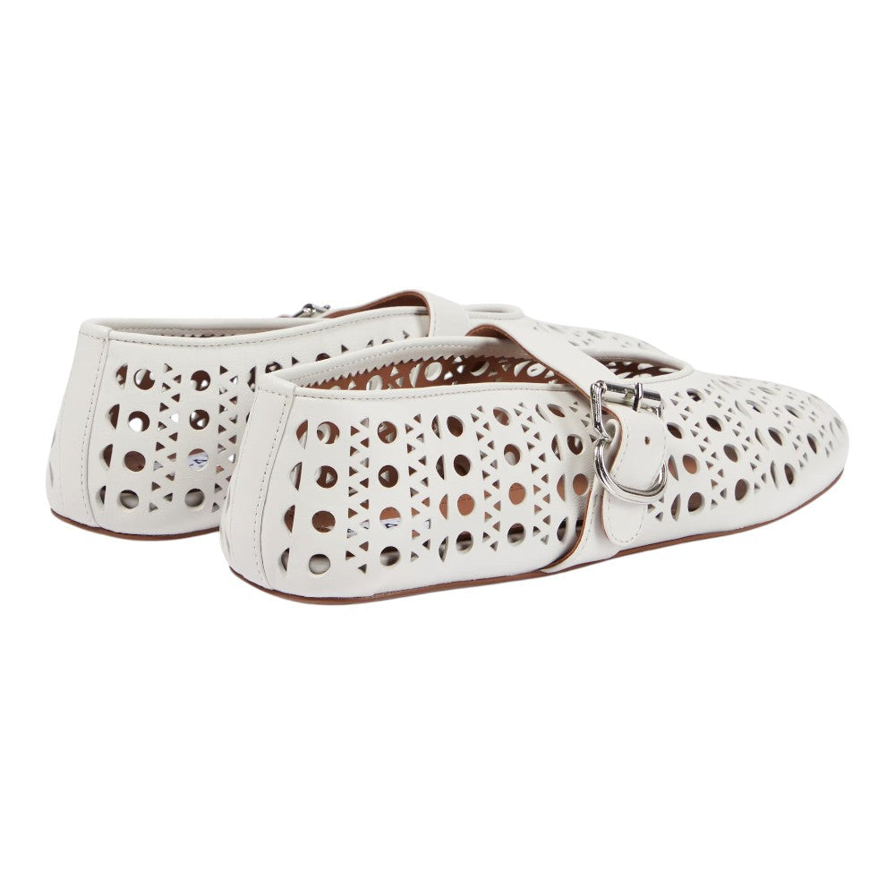 Alaïa Vienne laser-cut leather ballet flats