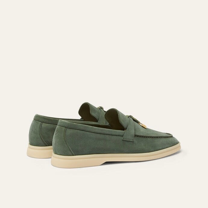 Loro Piana Summer Charms Walk Loafer Suede Green Lagoon (518W)