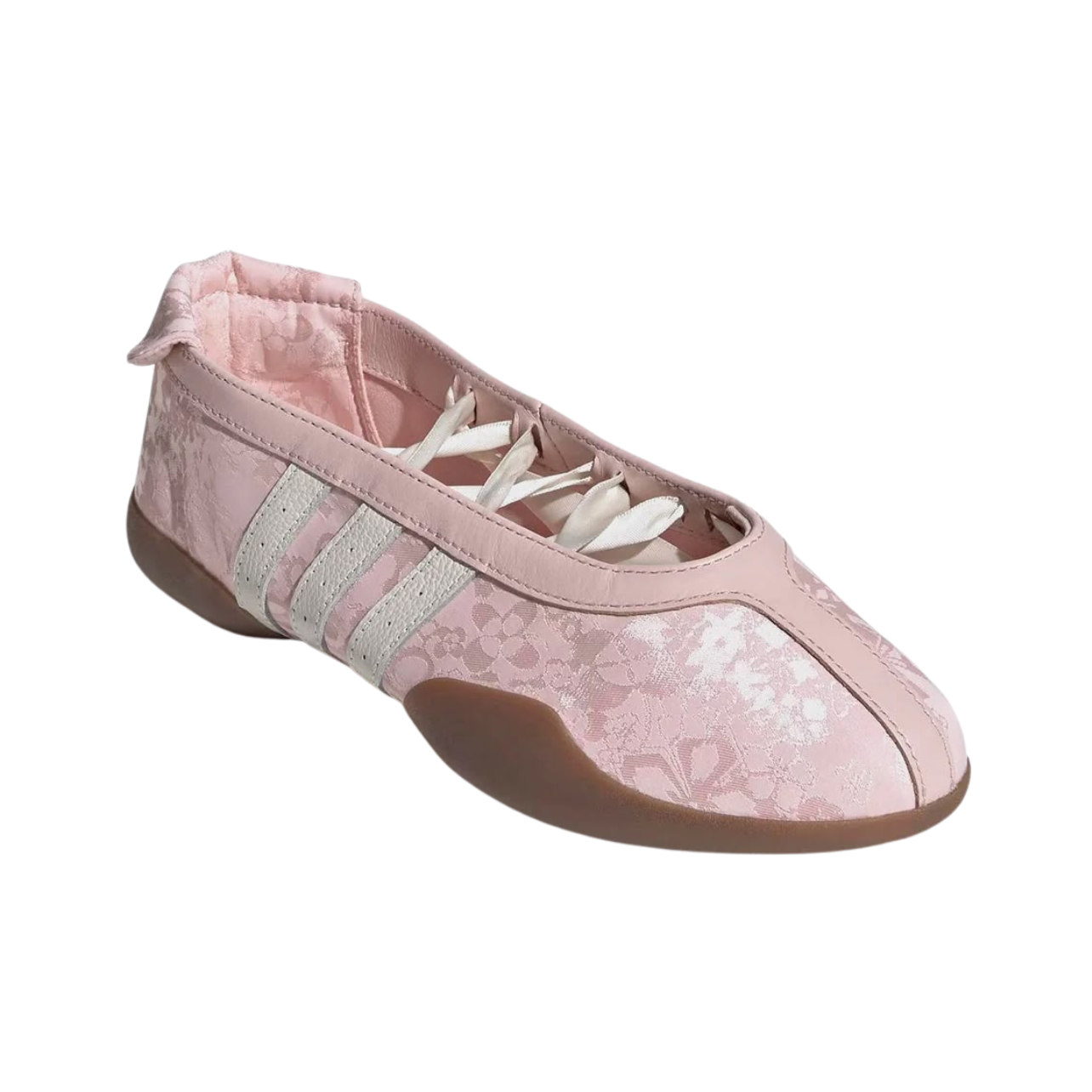 Adidas taekwondo mei satin jacquard sandy pink off white gum sneakers