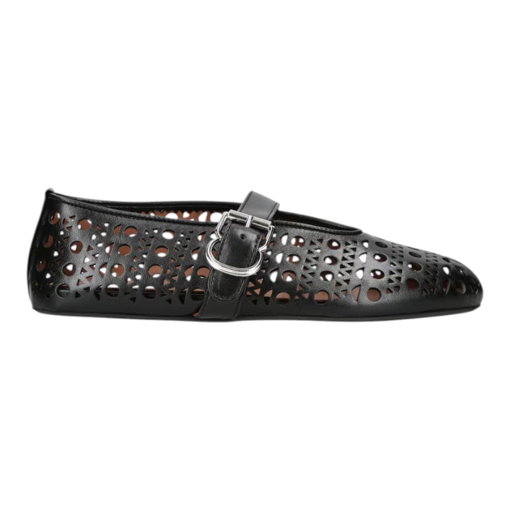 Alaïa Vienne leather ballet flats black