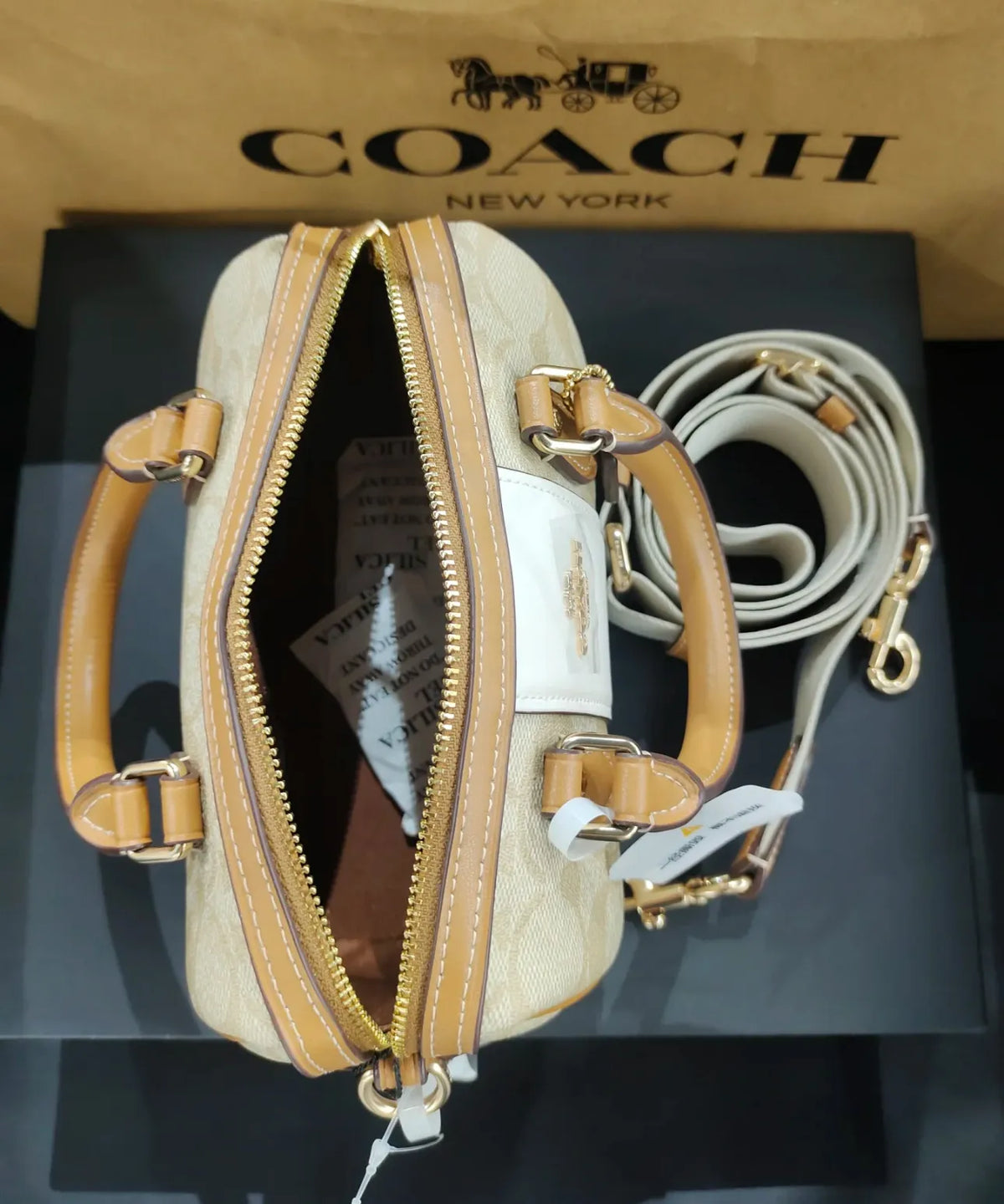 Original Outlet Coach Signature Rowan Satchel Bag