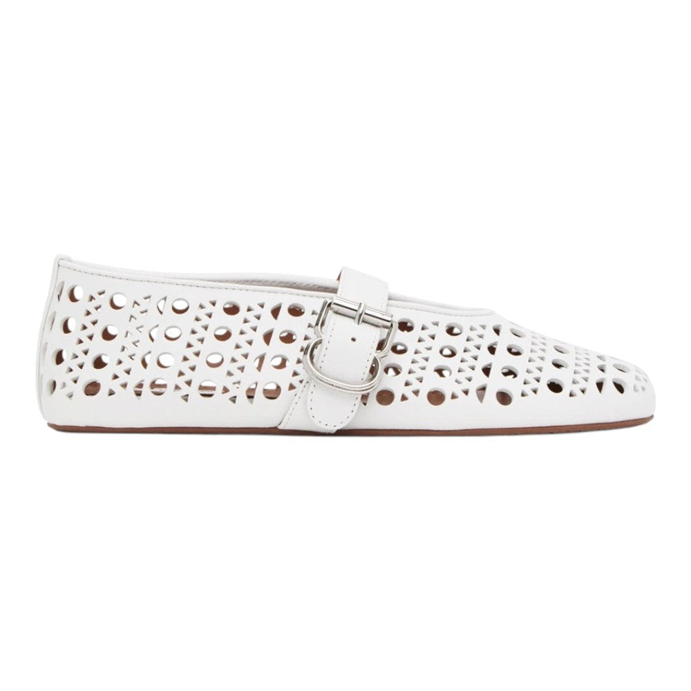 Alaïa Vienne laser-cut leather ballet flats