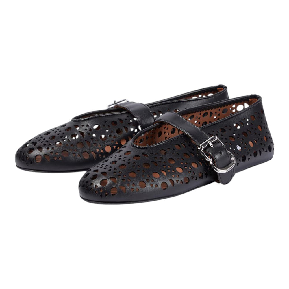 Alaïa Vienne leather ballet flats black