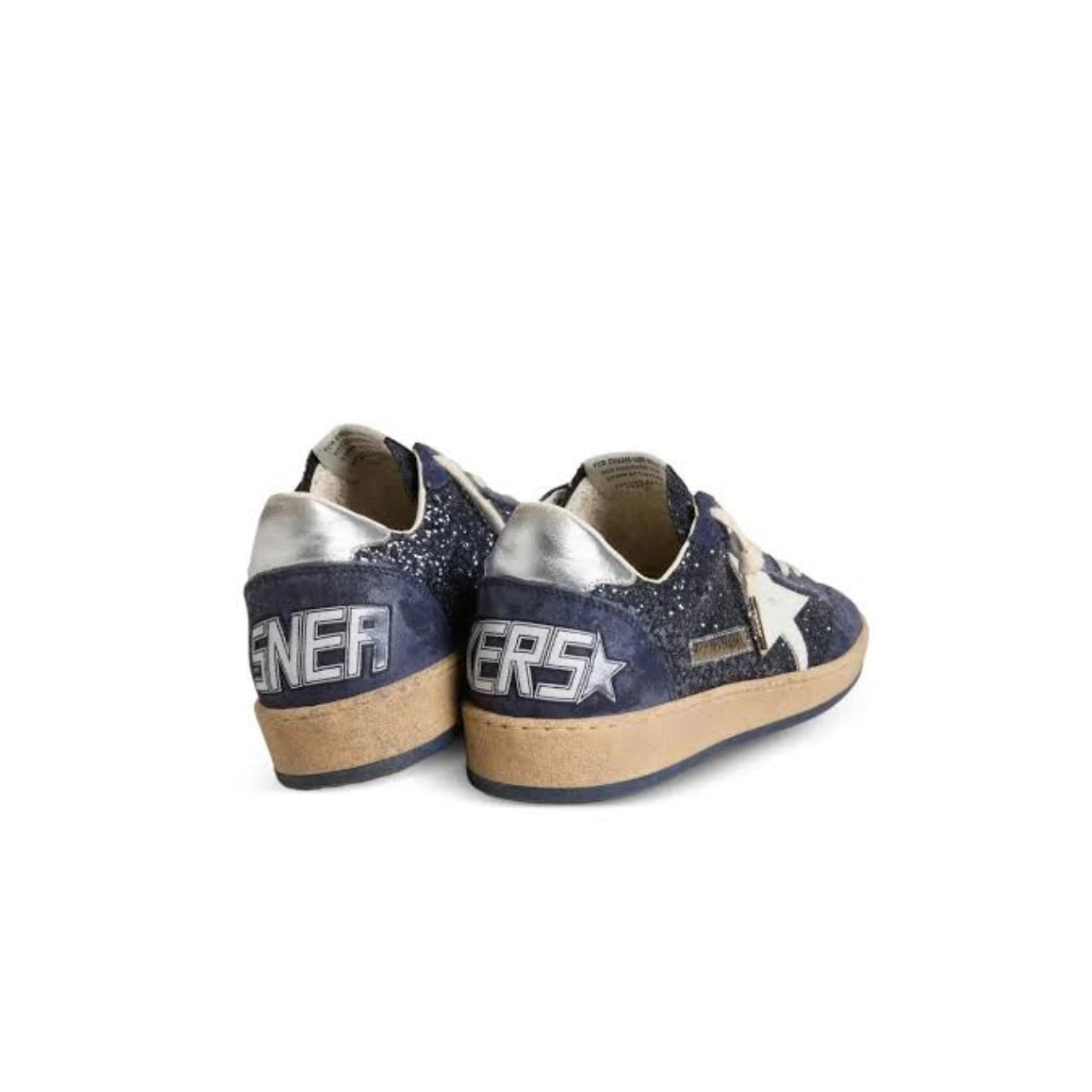 Golden Goose Ball Star in Blue with leather star and metallic leather heel tab(women)