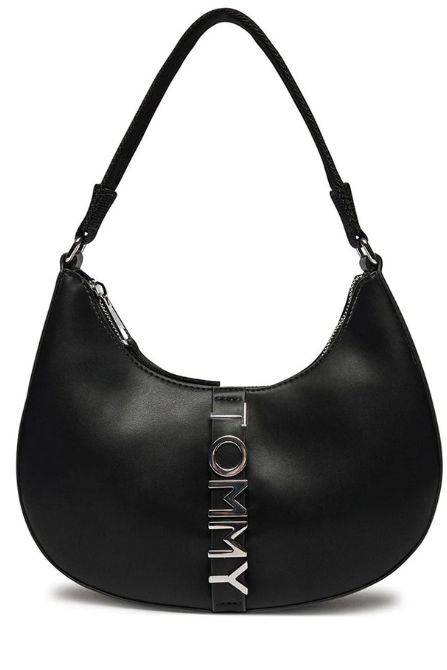 Original Outlet Tommy Hilfiger Black Women Shoulder Bag Aw0Aw16510 – Elegant Everyday Shoulder Bag