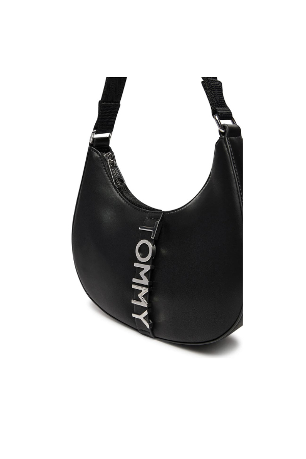 Original Outlet Tommy Hilfiger Black Women Shoulder Bag Aw0Aw16510 – Elegant Everyday Shoulder Bag