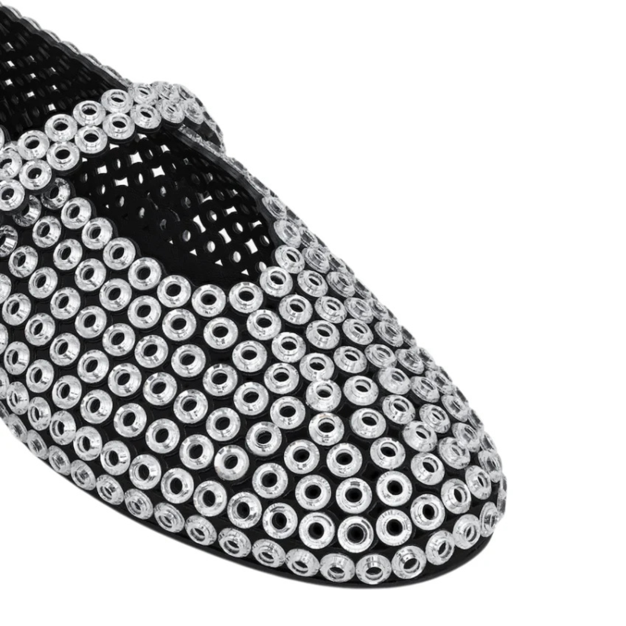 Alaïa Suede Glass-Embellished Ballet Flats