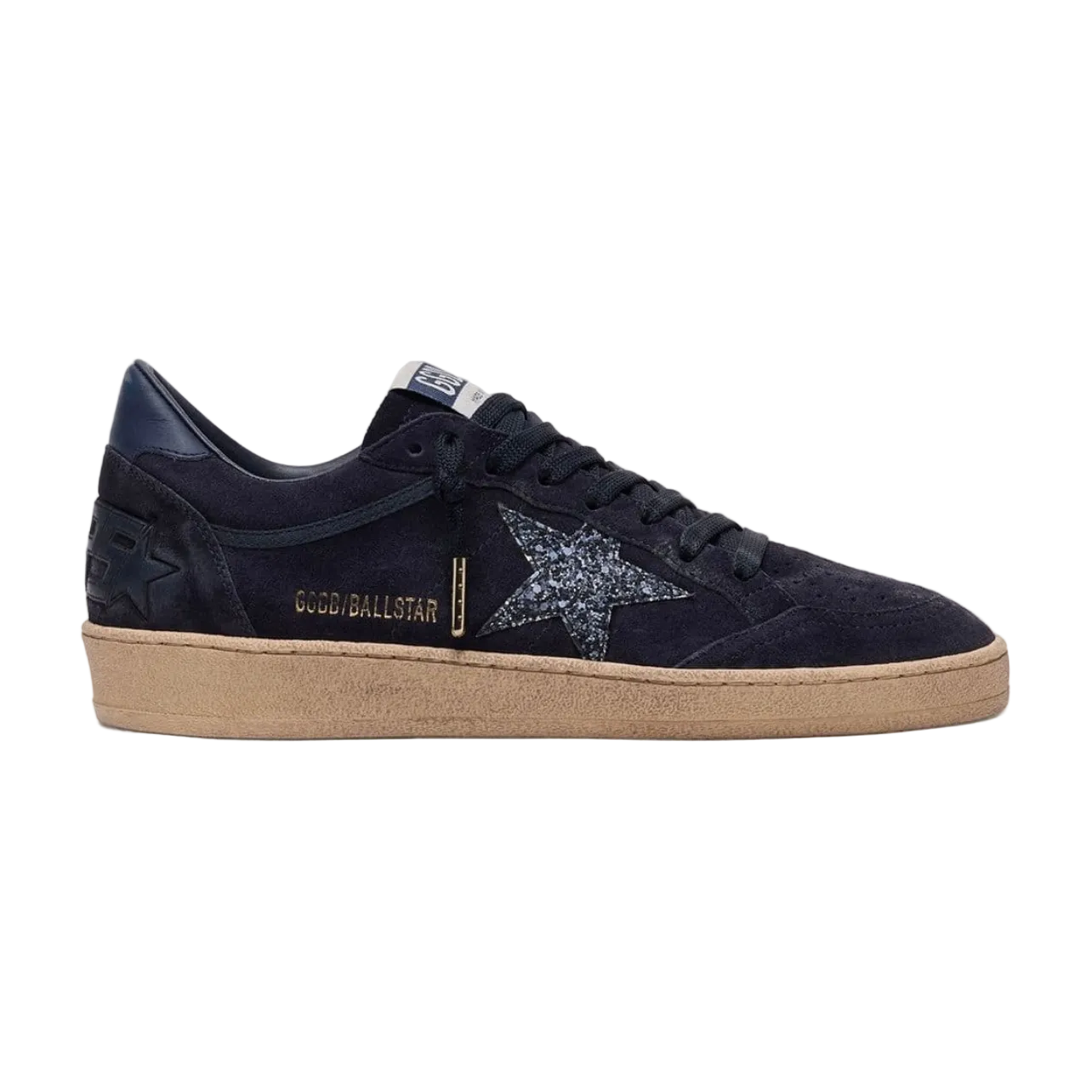 Golden Goose Ball Star in dark blue suede with dark blue glitter star(women)