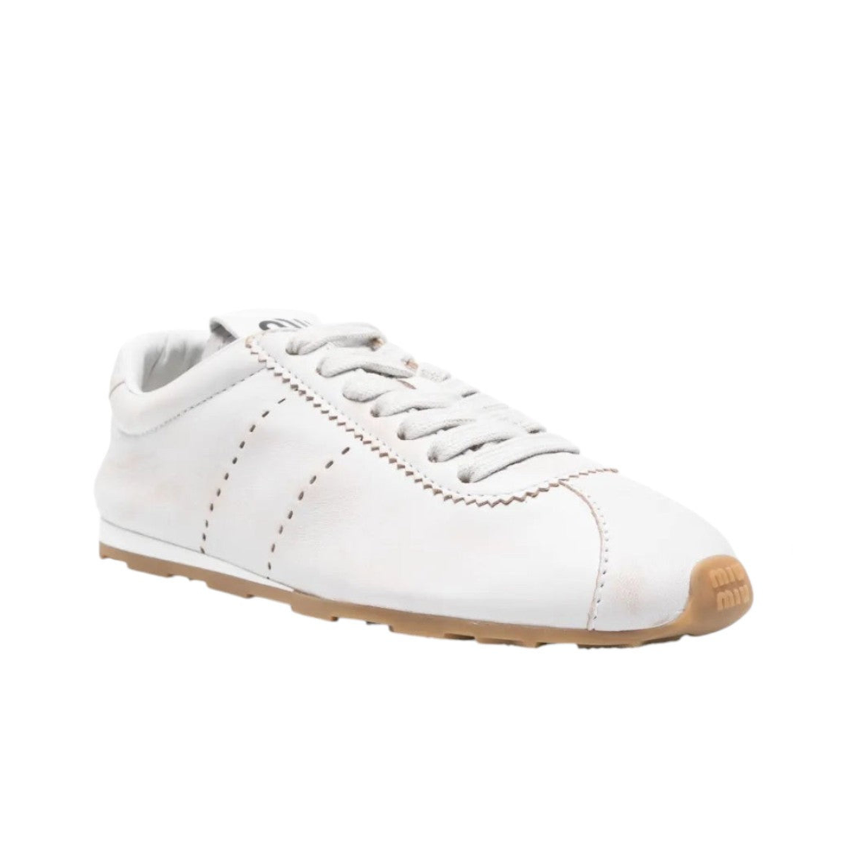 Miu Miu Plume leather sneakers  'White'