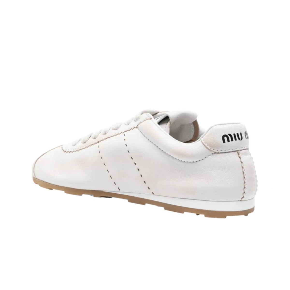 Miu Miu Plume leather sneakers  'White'