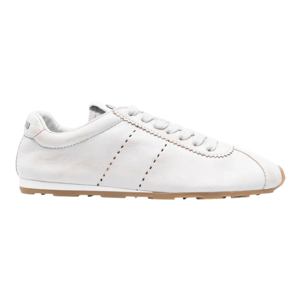 Miu Miu Plume leather sneakers  'White'