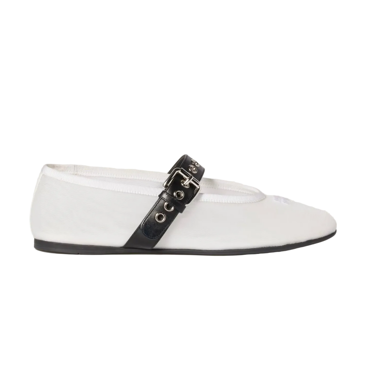 Miu Miu Mesh fabric ballerinas white