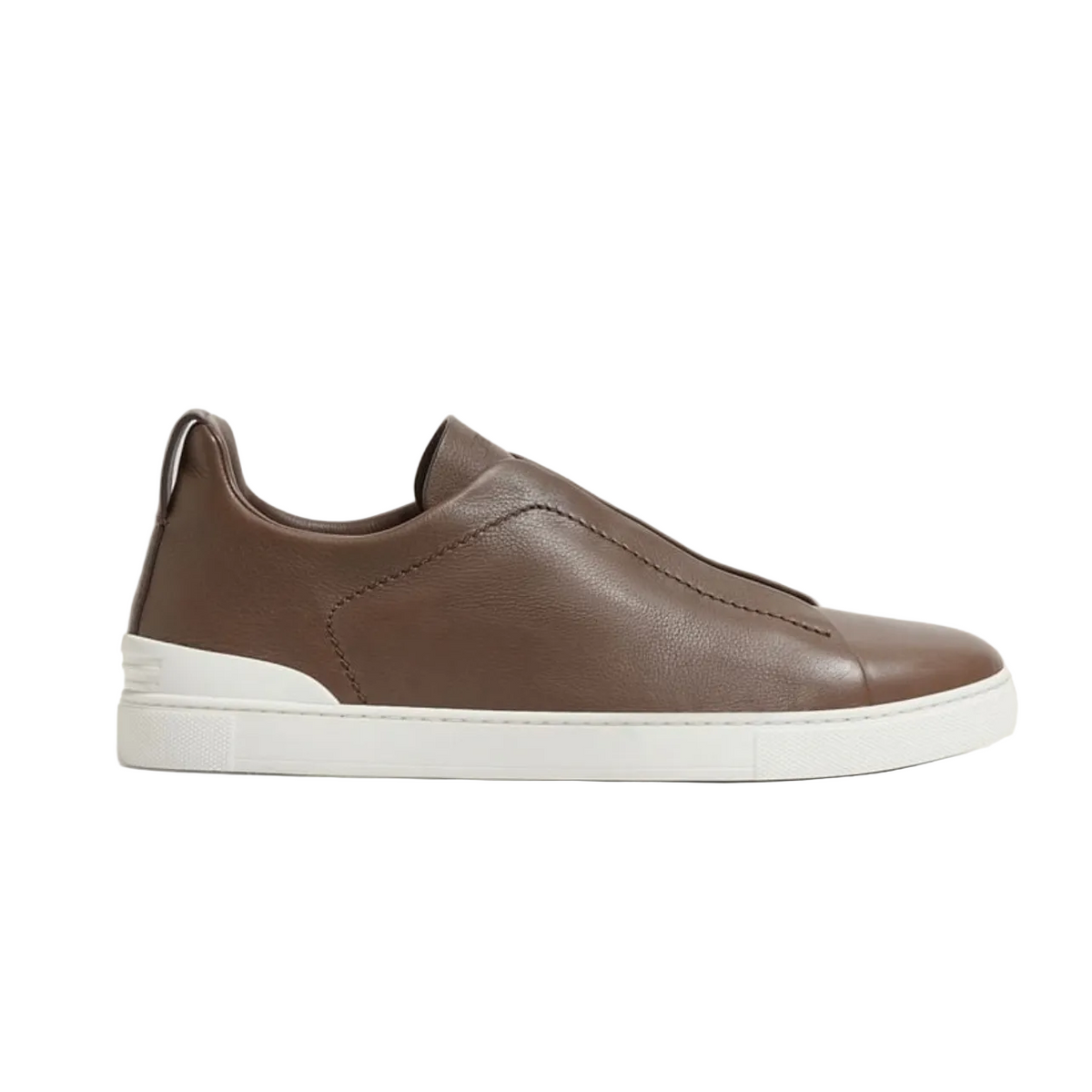 Zegna BROWN TRIPLE STITCH™ SECONDSKIN SNEAKERS