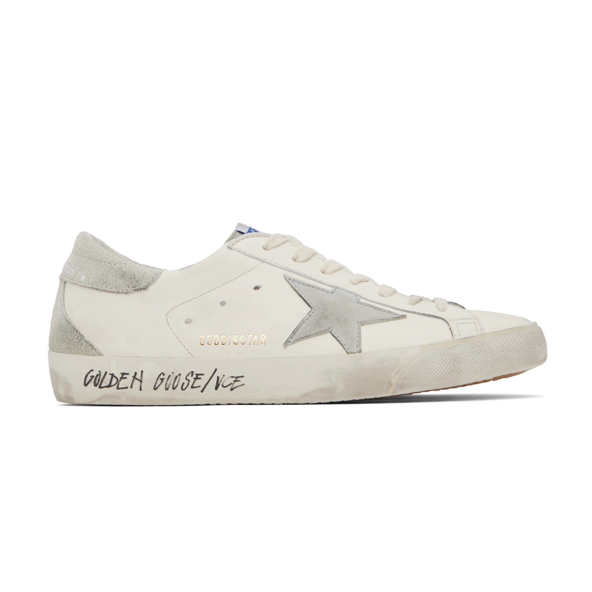 Golden Goose Super-Star in white leather star grey suede back (Women's)