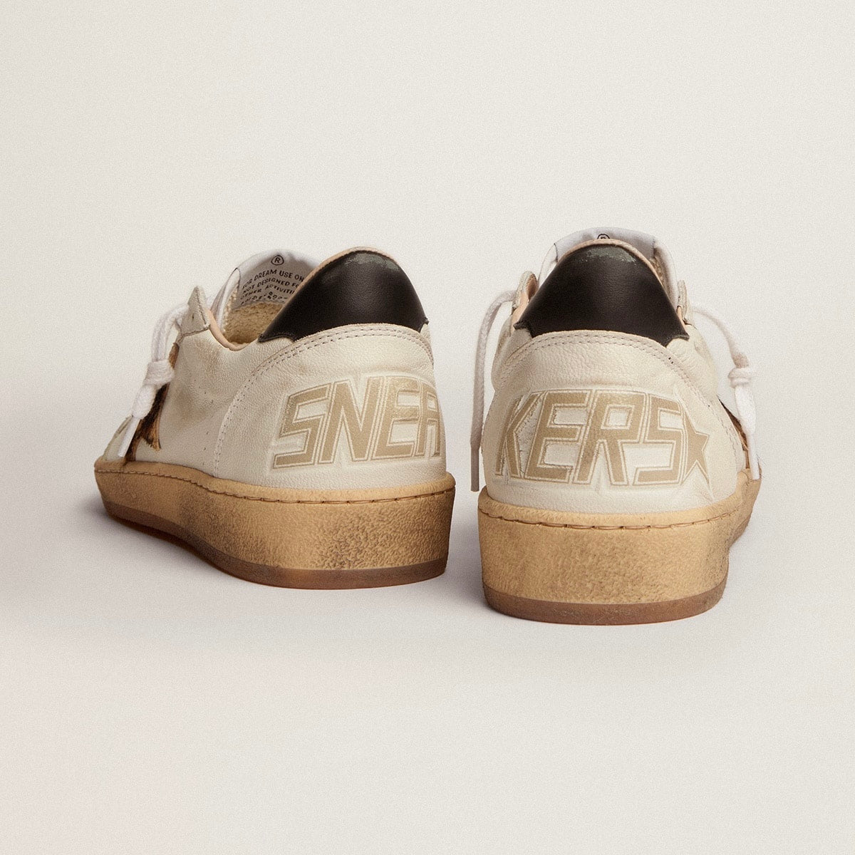 Golden Goose Ball Star with leopard print pony skin star and black heel tab(Women's)