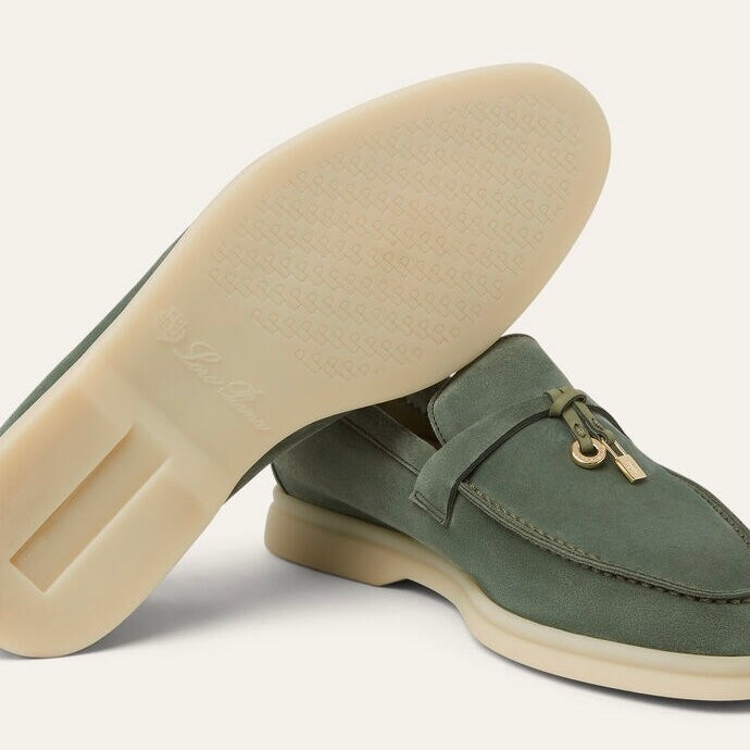 Loro Piana Summer Charms Walk Loafer Suede Green Lagoon (518W)