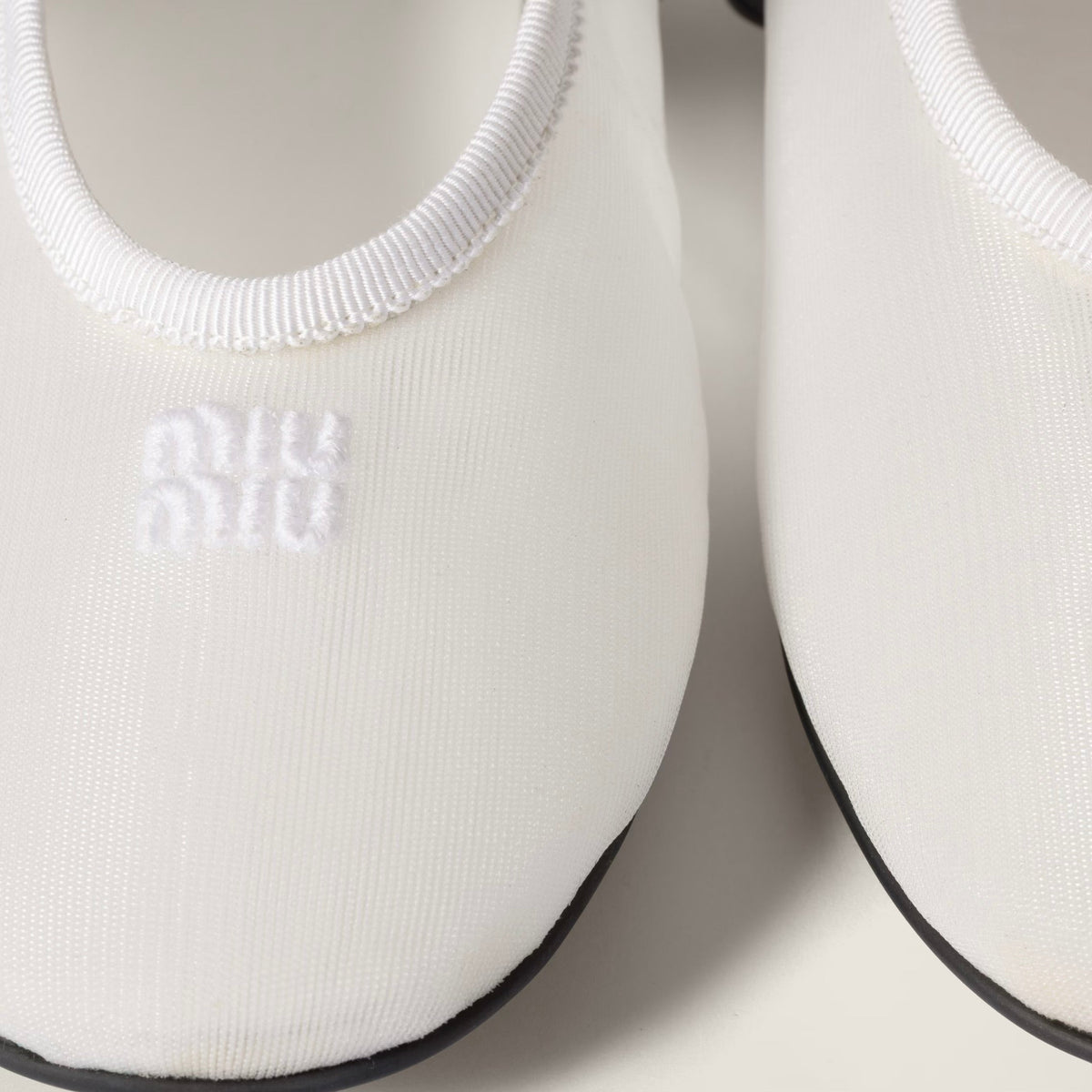 Miu Miu Mesh fabric ballerinas white