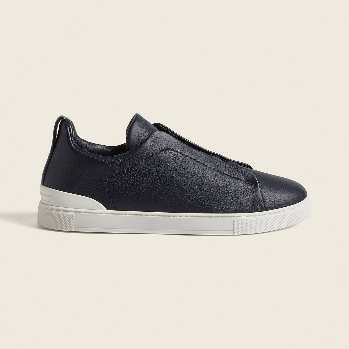 Zegna TRIPLE STITCH™ GENUINE LEATHER SNEAKERS IN BLACK