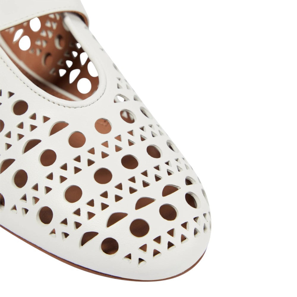 Alaïa Vienne laser-cut leather ballet flats