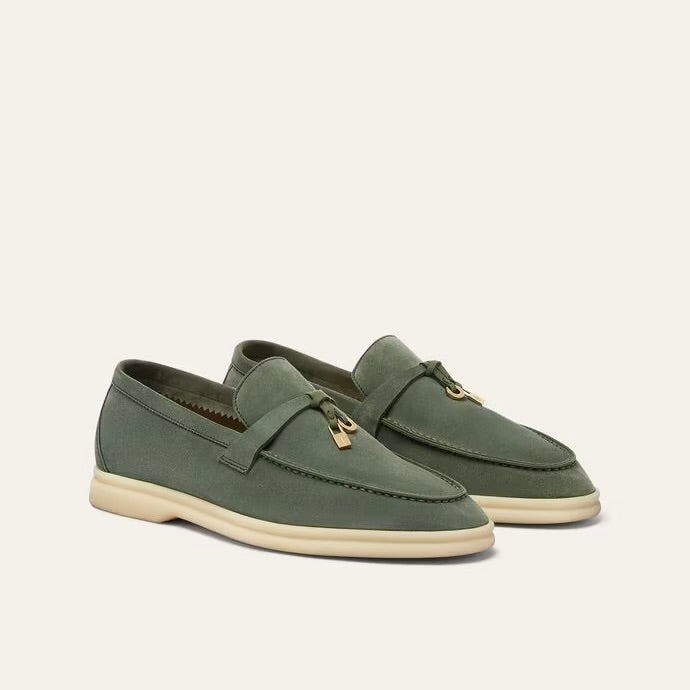 Loro Piana Summer Charms Walk Loafer Suede Green Lagoon (518W)