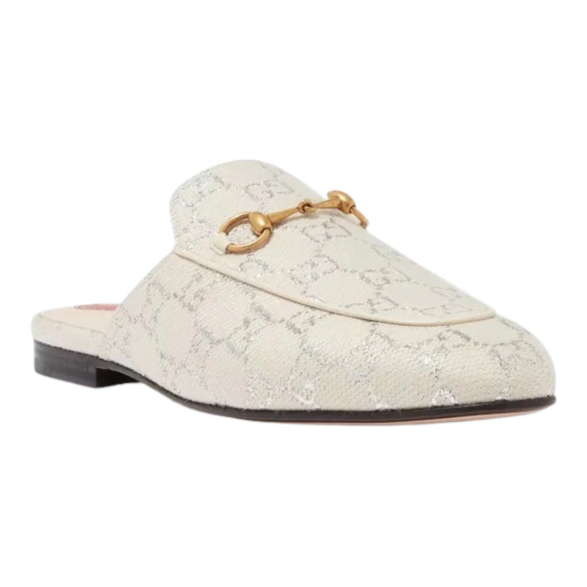 Gucci Grey/Silver Canvas Princetown Mules