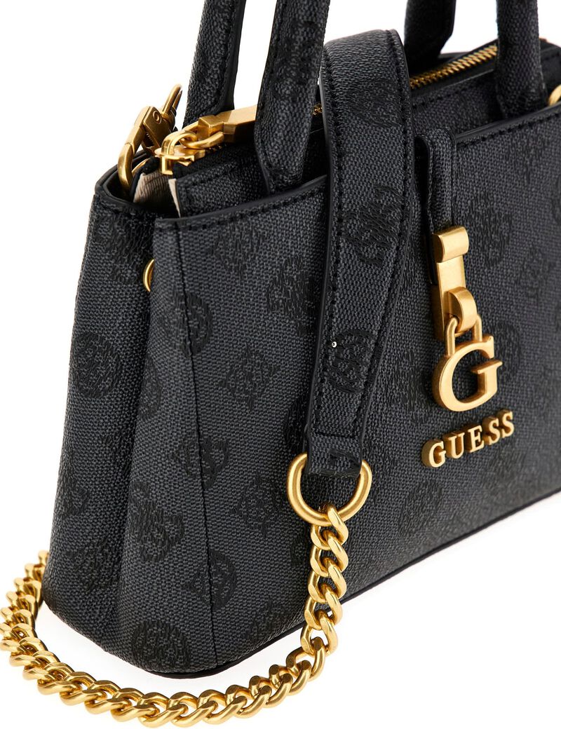 Original Outlet Guess handbag with 4G peony logo Gray