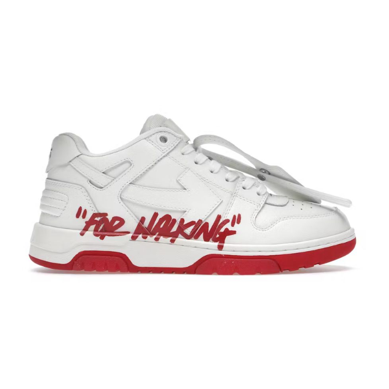 OFF-WHITE Out Of Office “OOO” Low Tops For Walking White White Red SS22