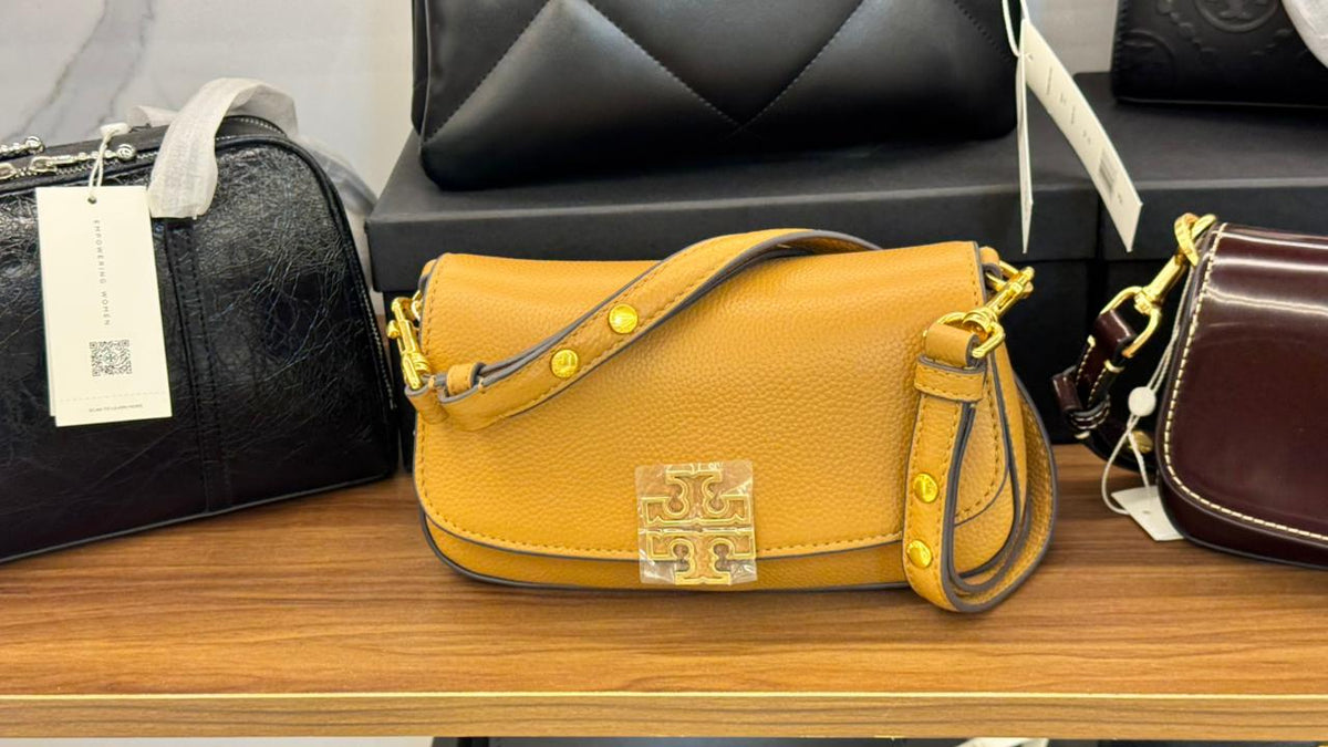 Original Outlet Tory Burch Britten Convertible Crossbody Bag with Gold Hardware