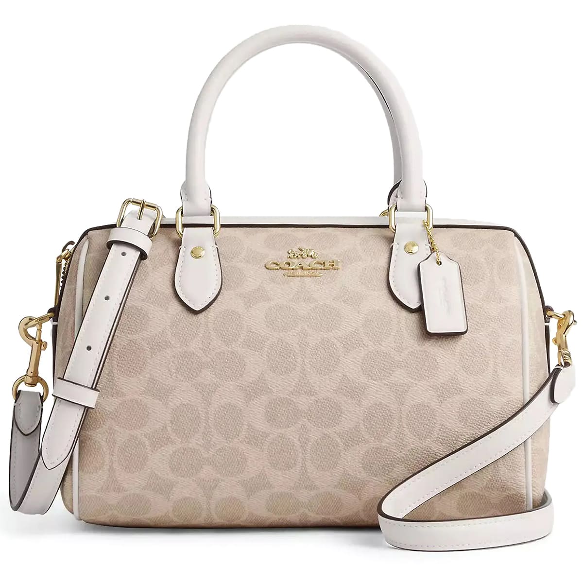 Original Outlet Coach Gold Sand Chalk Women Handbag