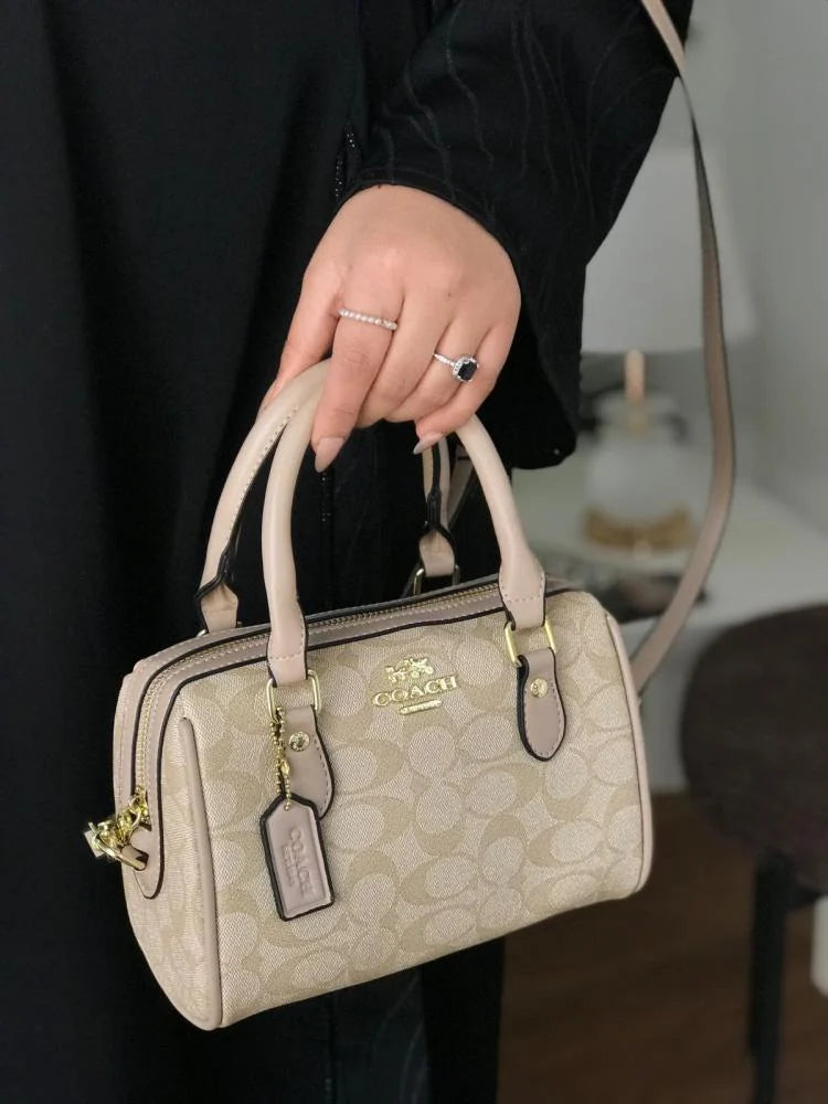 Original Outlet Coach Gold Sand Chalk Women Handbag