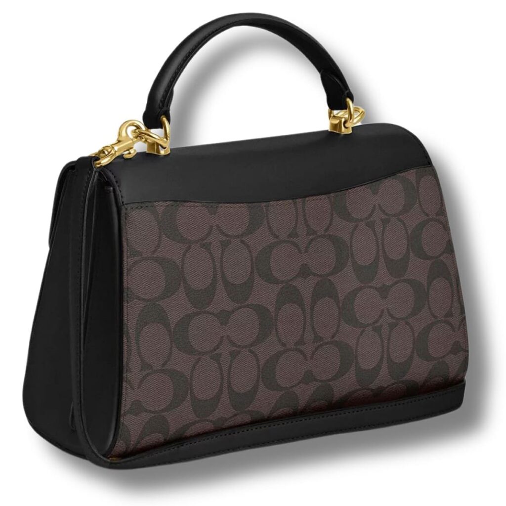 Original Outlet Coach Gold – Brown Black Women Handbag CW012